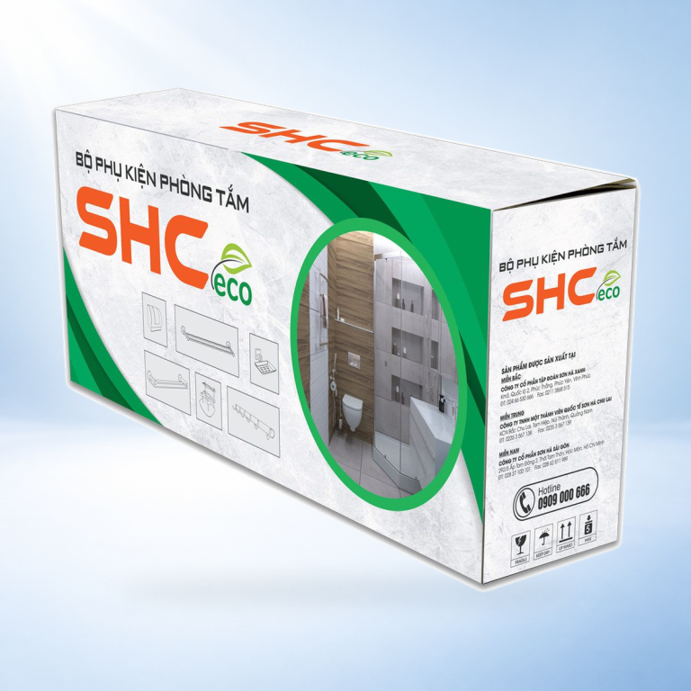 Bộ phụ kiện nhà tắm inox, SHC Eco – ảnh sản phẩm nền studio