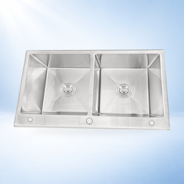 Chậu rửa 2 ngăn cao cấp HANDMADE SHG8350C – ảnh sản phẩm nền studio